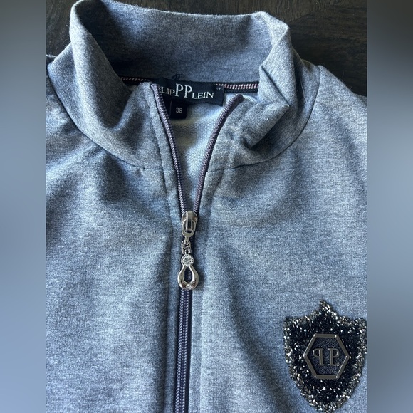 PHILLIP PLEIN • Luxury • Zip Up with crystals • SIZE 38 or Medium - Picture 5 of 11